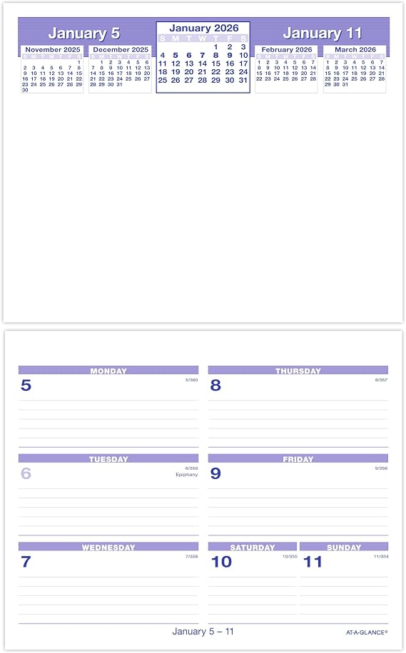 AT-A-GLANCE 2026 Desk Calendar Refill, Weekly, 6" x 7", Flip-A-Week (SW705X5026)