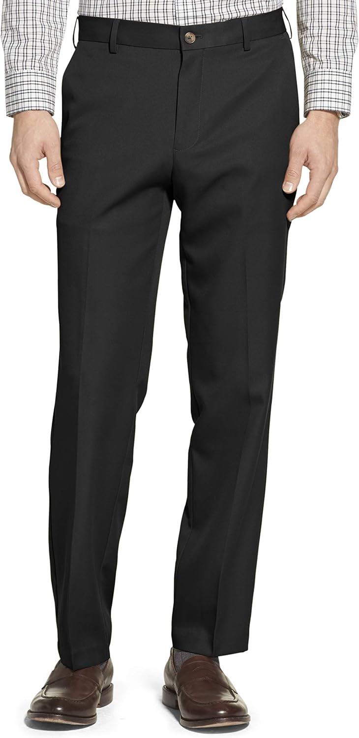 Arrow Mens Flat Front Straight Fit Solid Twill Micro Dress Pant