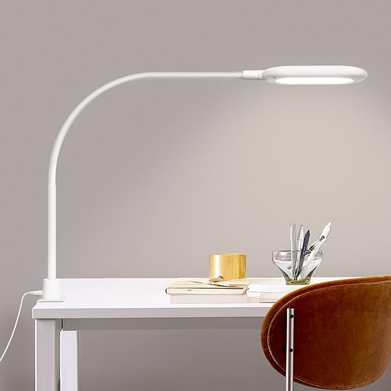 LED Reading Lamp, Eye Care Table Light Bright Enough for 700 Lumen, 10W Dimmable & 3 Color Modes, 360 Swivel Lamp Head Touch Desk Lamp for Home Office/Reading/Work (White)