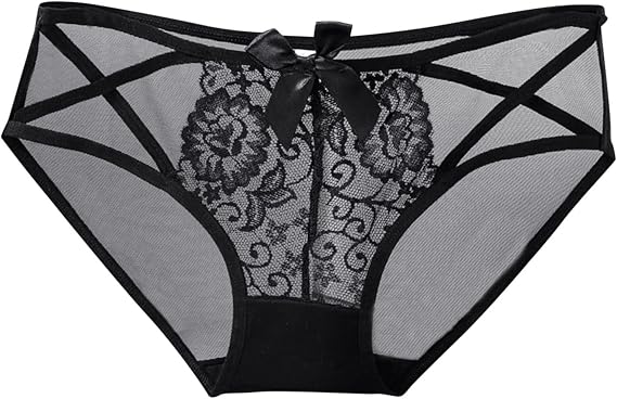 Plus Size Ladies Underwear Mesh Cheeky Panties Breathable Sheer Tangas Funny See Through Underpants Soft High Waisted