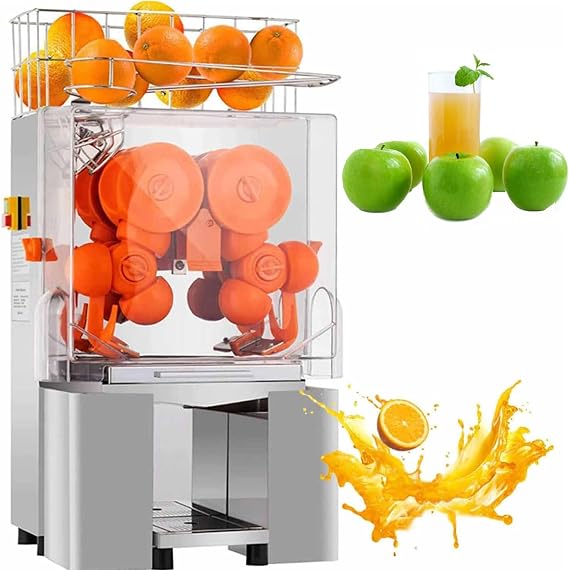 Commercial Juicer Machine, Orange Squeezer 22-30 Minute, Lemon Juice Extr-actor Citrus Juicer, Electric Orange Juice Machine with Pull-out Filter Box and 2 Peels Collecting Buckets