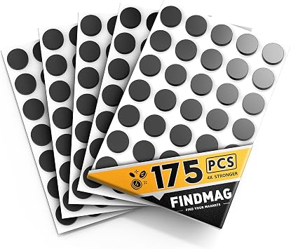 105 Pcs Round Magnets with Adhesive Backing, Flexible Self Adhesive Magnets for Crafts, Small Sticky Magnetic Dots for Hanging & Organizing Light Objects, Whiteboard, Fridge, DIY