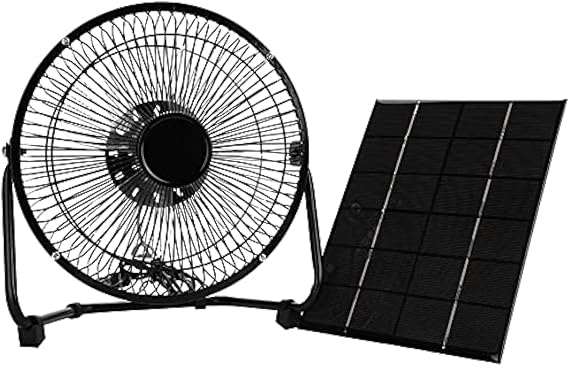 Solar Panel Powered Fan Mini Exhaust Fan for Greenhouse Motorhome House Chicken House Outdoor Ventilation Equipment Ventilator for Pets