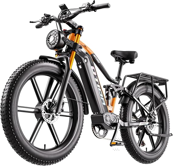 Peak 3000W Dual Motors Electric Bike for Adults 32MPH with 48V 20Ah Battery, 26" x 4" Fat Tire Full Suspension Ebike with Hycraulic Dual Brakes, Mountain E-Bike Spoked/Mag Wheel