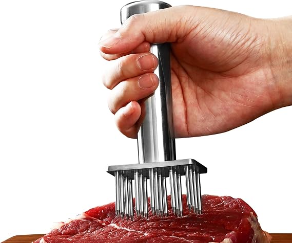 304 Stainless Steel Meat Tenderizer Tool, Sharp Long Needles for Thick Cuts
