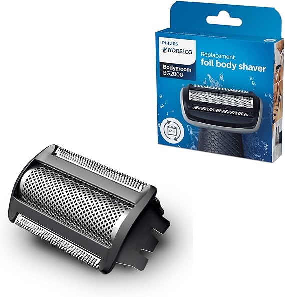 Philips Norelco BG2000/40 Bodygroom Replacement Trimmer/Shaver Foil, Steel, Black Metal