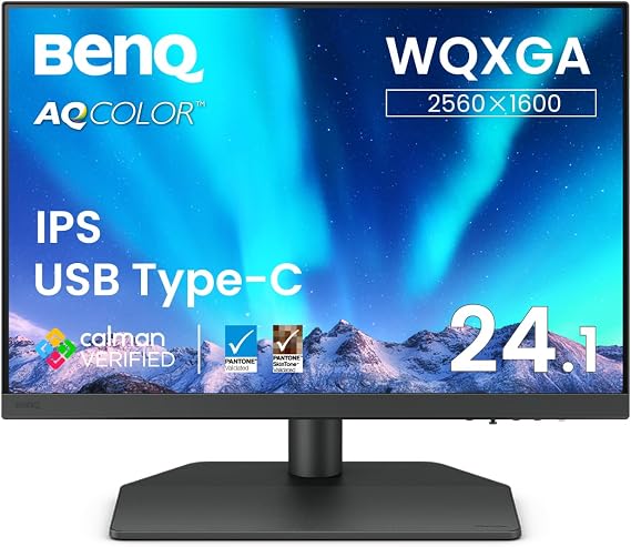BenQ SW242Q 24.1" Photo Video Editing WQXGA Monitor IPS/16:10/AdobeRGB 99%/USB-C 90W Power