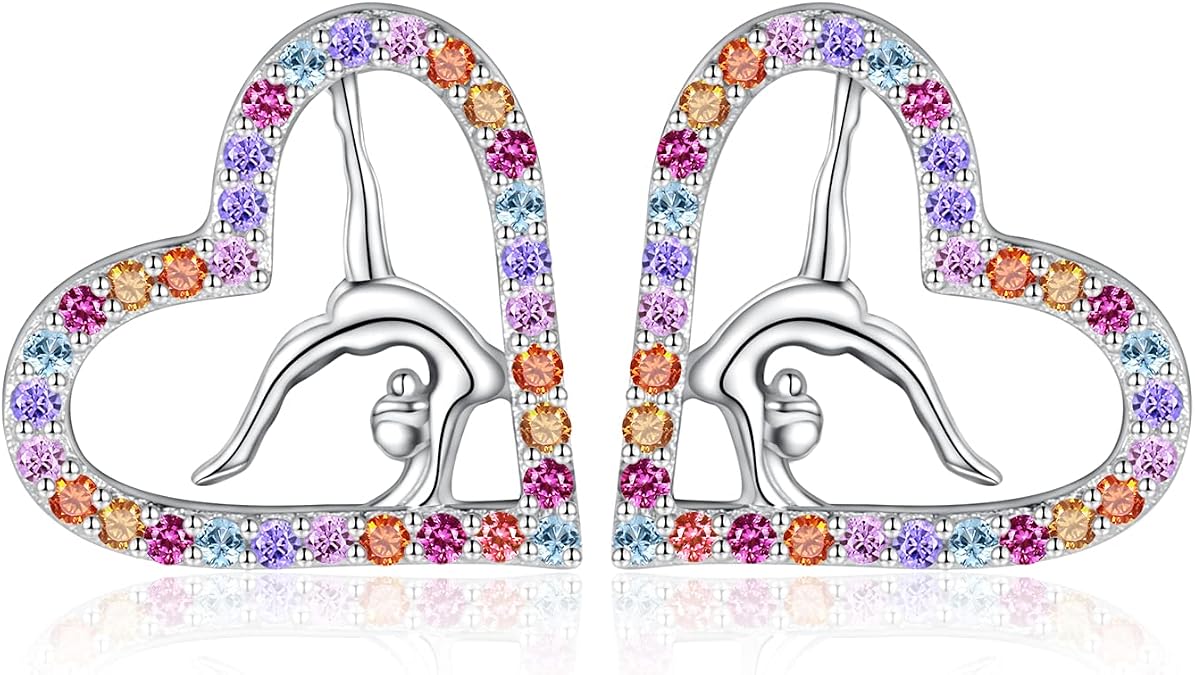 Gymnastics Gifts for Women Gymnast Earrings 925 Sterling Silver