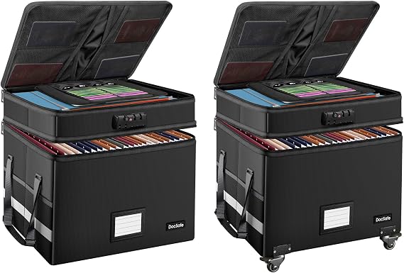 DocSafe File Box Set with Lock and Wheels