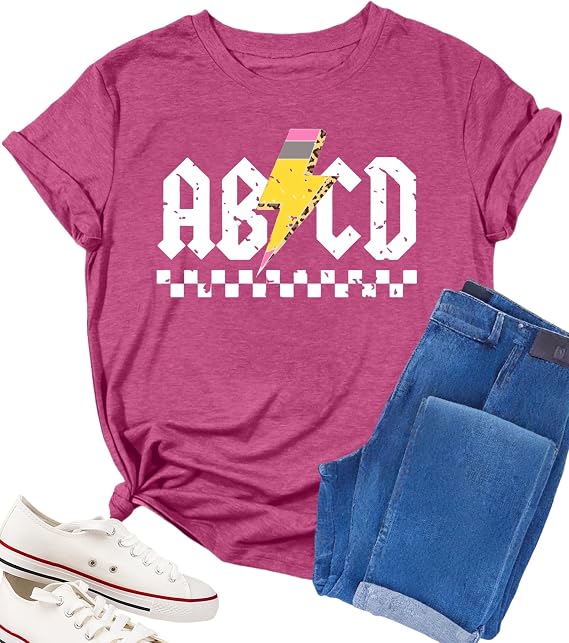 Teacher Shirts Women Teacher Life Shirt Funny Teacher Graphic Tees Vintage Teacher Gifts Teach Casual Summer Tops