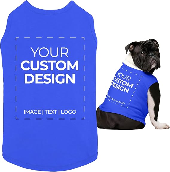 Apparelyn Custom Dog Shirt Design Dog T-Shirt with Logo, Text or Image Print Custom Clothes for Dogs