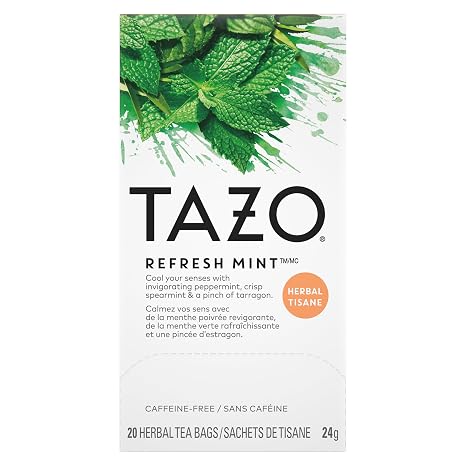 TAZO Refresh Mint Herbal Tea Bags, 20 Count