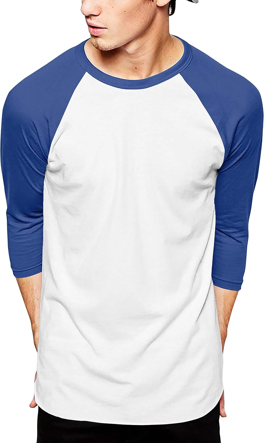 Hat and Beyond Mens Baseball Raglan 34 Sleeves T Shirts Casual Cotton Jersey S-3XL