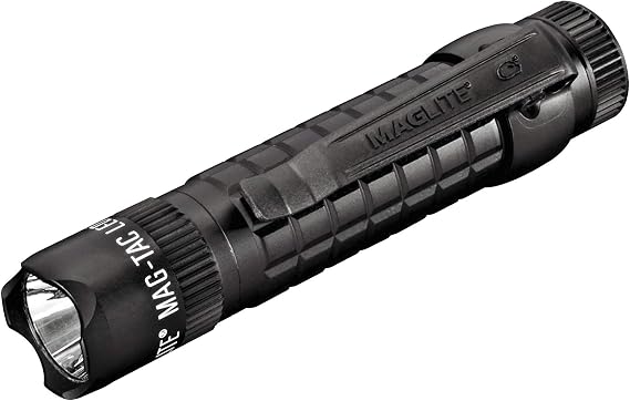 Maglite MAG-TAC 2-Cell CR123 LED Tactical Flashlight High Lumen, Water-Resistant, QuickClick Modes Crowned Bezel Black