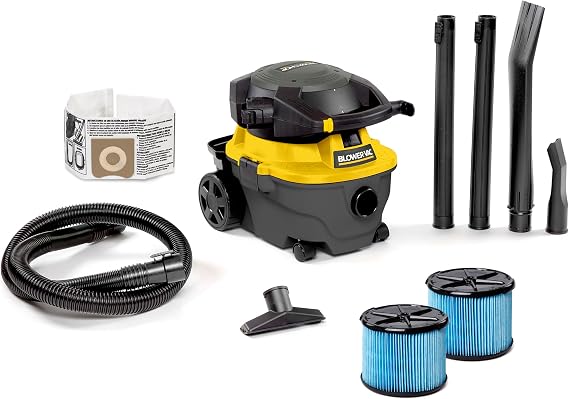 WORKSHOP Wet/Dry Vacs WS0400DE 4-Gallon 6.0 Peak HP Shop Vacuum Bundle