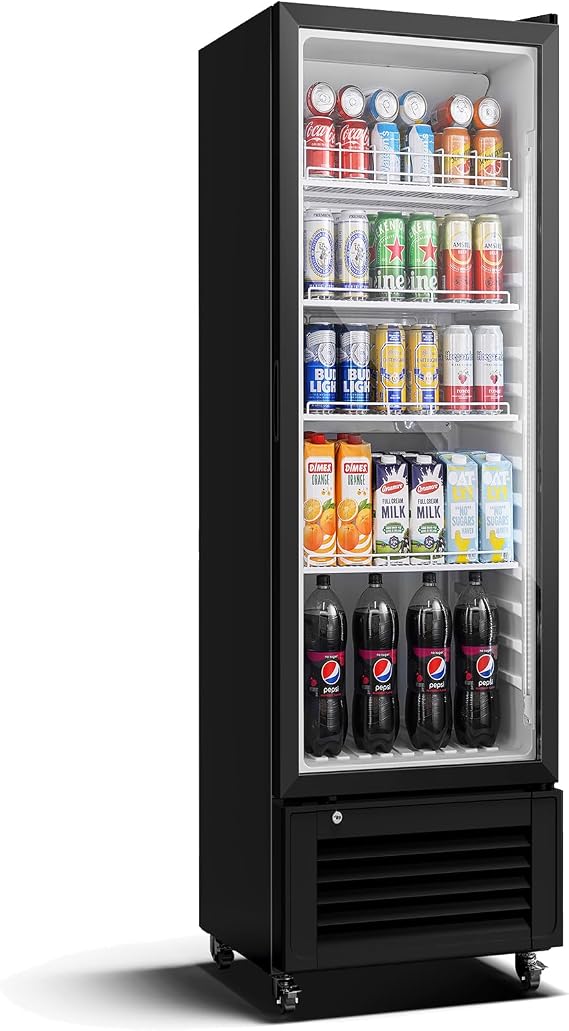 BODEGACOOLER Commercial Beverage Refrigerator, 264 cans & 120 Bottles Display Fridge, Soft LED Light & Automatic Defrost, Commercial Merchandiser Refrigerators,For Office,Home,Garage,Gym,Shop,Man cave