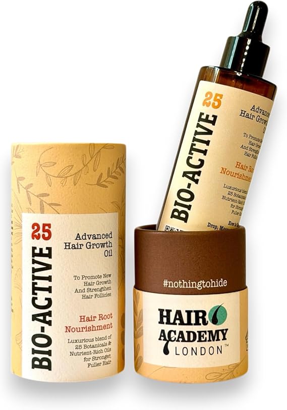 BIO-ACTIVE 25 Intensive Hair Growth Oil by HAIR APOTHECARY LONDON | With Rosemary, Batana, Bhringraj, Amla & 25 Potent Botanicals | For Thinning Hair, Scalp Health & Radiant Shine — 100ml