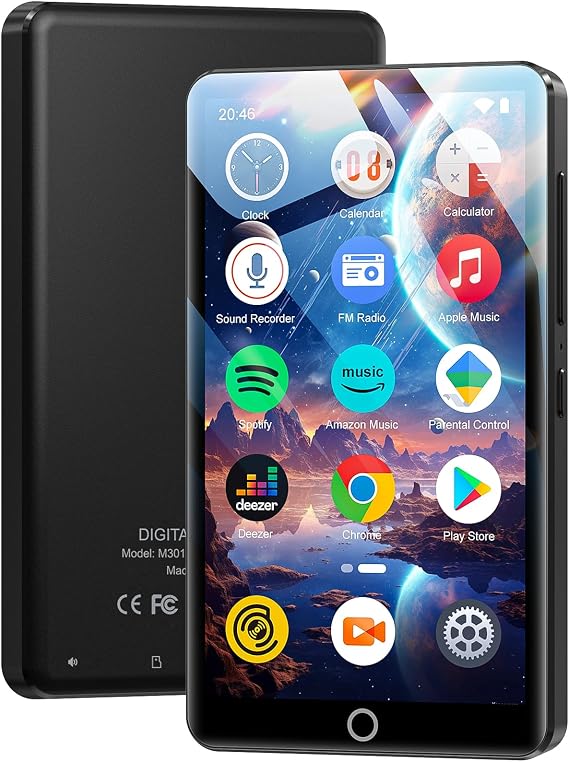 Conrain 96GB MP3 Player with Bluetooth and WiFi, Music Player with Spotify,Amazon Music,Deezer, 4.02" Touch Screen Android MP4 MP3 Player for Kids with Audible,Kindle