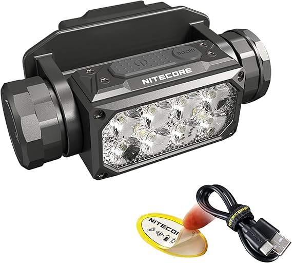 Nitecore HC65M UHE 2000 Lumen Tactical Helmet Light Headlamp, NVG Mountable USB-C Rechargeable with Red and White Lights