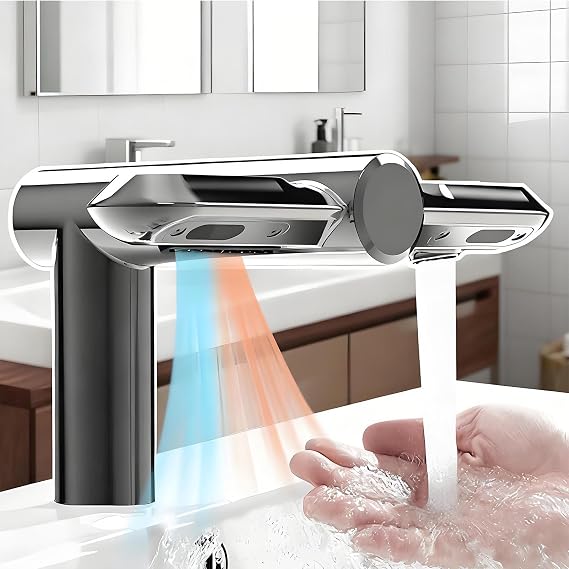 Wash+Dry High Speed Hand Dryer 1150w| Touch-Free Faucet and Hand Dryer Forcommercial/Home | Automatic Warm&Cold Air Drying,for Bar Sinks, Powder Rooms, and Office Bathrooms Grey