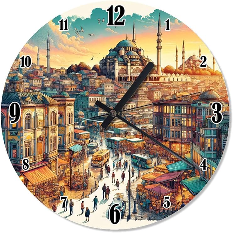 table mega Istanbul Prayer Clock Wall Clock, SAAAT7107