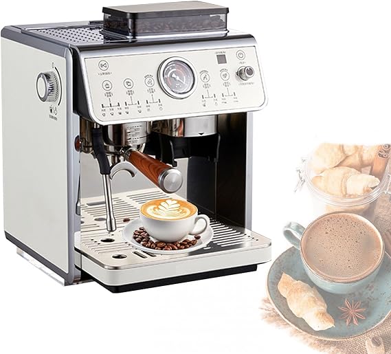 Espresso Machines with Burr Grinder, 2200W Espresso Maker with Milk Frother Steam Wand, Stainless Steel Coffee Maker with 90oz Removable Water Tank for Cappuccino Latte