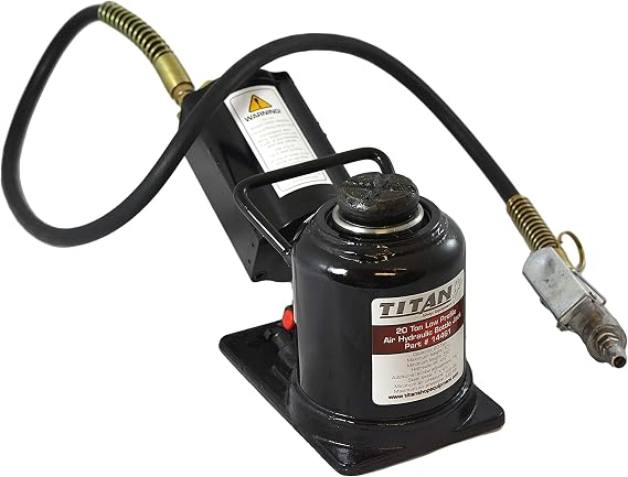 AME INTL 20-Ton Air/Hydraulic Bottle Jack, Low Profile, black (14461)