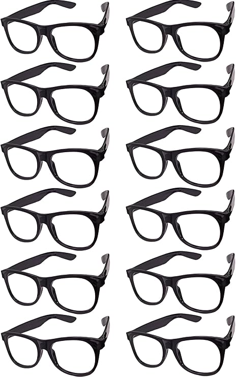 12 Pack Costume Glasses Neon Frame Only No Lens Glasses for Halloween Decor Birthday Party Favors