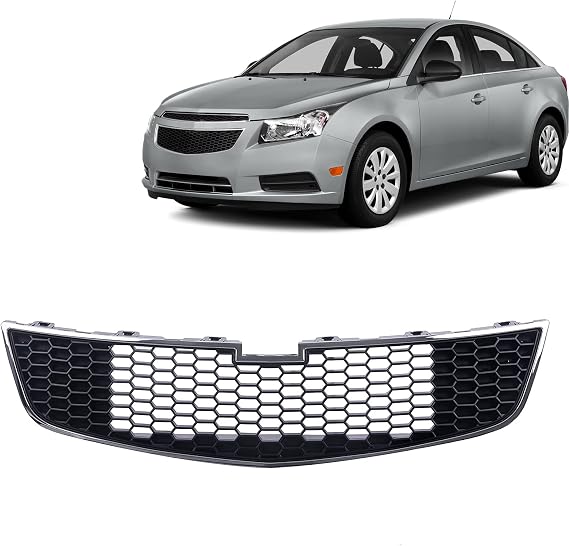 Front Grille Grill Fits Chevrolet Cruze 11-14 Chrome Black | Direct fit automotive replacement grille for Chevrolet Cruze 2011-2014, Verify Vehicle Fitment Before Purchase