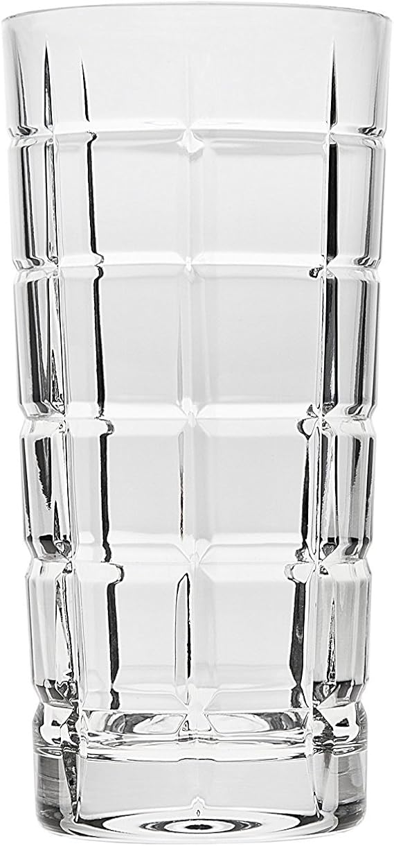 Godinger Highball Glass, Drinking Glass, Drinking Cup, Tall Glass, Drinkware Plaid 14oz