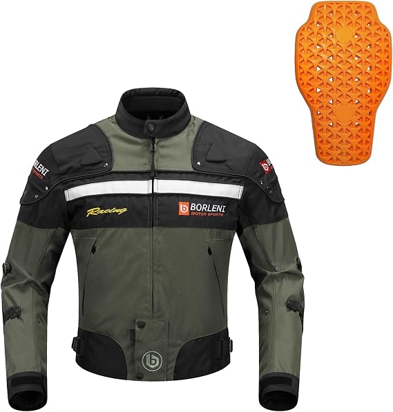 BORLENI Motorcycle Jacket for Men with Armor Riding Jacket CE Approved | Biker Riding Jacket, Windproof, Full Body Protective Gear, All Season