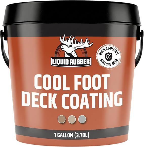 Liquid Rubber Cool Foot Pool Deck Coating, Cooling, Misty Grey, 1 Gallon