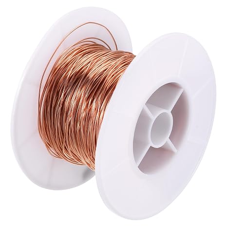 uxcell 99.9% Soft Copper Wire(22 Gauge, 98 FT), 0.23 Pound Spool Pure Copper Wire for Jewelry Making, Craft, Decorations