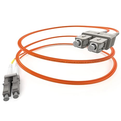 1M LC to SC Fiber Patch Cable OM1 Multimode Duplex 10Gig OFNR, 1 Meter