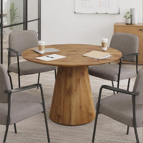 45" Round Conference Table for 4, Wooden Meeting Table