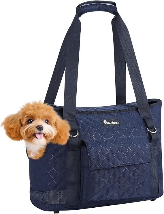 Pawaboo Dog Purse Carrier for Small Dogs with Pocket,Up to 11Lbs