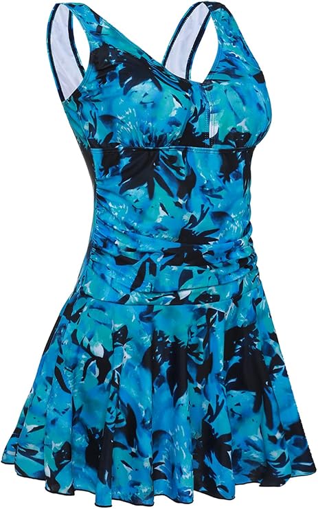 MiYang Women's Plus Size Swim Dress Shaping Body One Piece Swimsuit