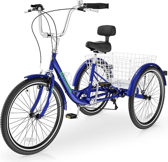 Slsy Adult Tricycles, 3 Wheeled Bikes 20/24/26 Inch, Trikes for Seniors