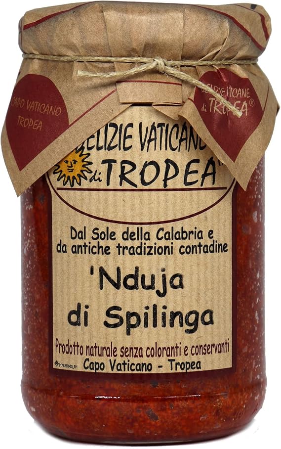 ‘Nduja di Spilinga 280g | Spicy Spreadable Salami Gourmet | Artisanal ‘Nduja Sausage Paste - Italian Deli - Authentic Calabrian Made Italy By Delizie Vaticane Di Tropea