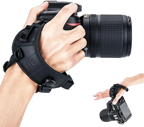 JJC DSLR Camera Hand Strap Grip Wrist Strap With Standing U Plate for Nikon Z50 II Z50II ZR D780 D850 D810 D800 D750 D610 D600 D500 D7500 D7200 D7100 D7000 D5600 D5500 D5300 D5200 D3500 D3400 D3300 D6