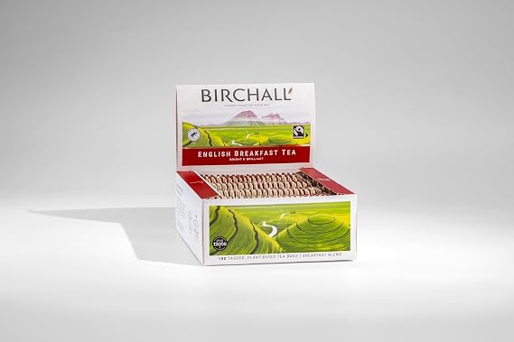 Birchall Tea | English Breakfast Tea | Black Tea | 1 Pack of 100 Plant-Based Tagged Tea Bags
