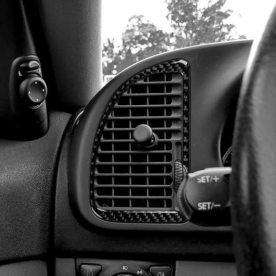 Real Premium Carbon Fiber Compatible with Saab 9-3 2003-2011 Accessories Car Air Vent Cover Sticker Decal Interior Trim