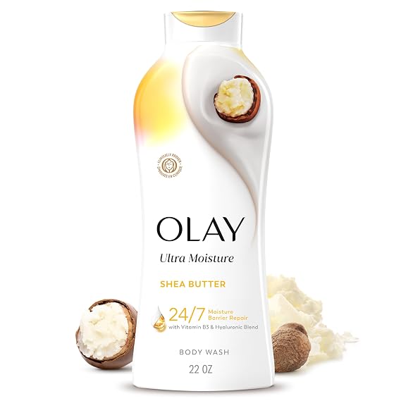 Olay Body Wash for Women, Ultra Moisture, 24hr Moisturizing, Hydrating & Refreshing, B3 Vitamin Complex, Free of Parabens & Phthalates, For All Skin Types, Shea Butter Scent, 22 fl oz