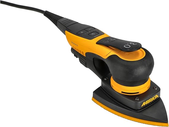 Mirka DEOS II 663X 4 x 6 x 6 Inch Triangular Electric Orbital Sander 3mm | Delta Pad Sander, Detail Sanding Tool, Woodworking Finishing, Dust Extraction Ready, Brushless Motor, Bluetooth Monitoring