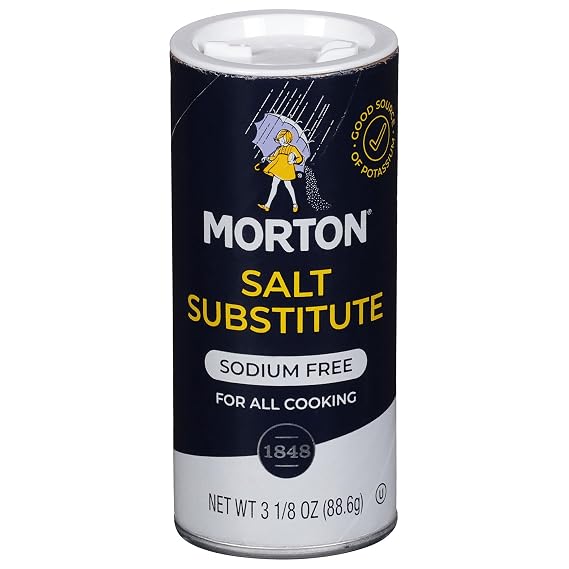 Morton Salt Substitute, Sodium Free Salt, 3.125 Ounce (Pack of 1)