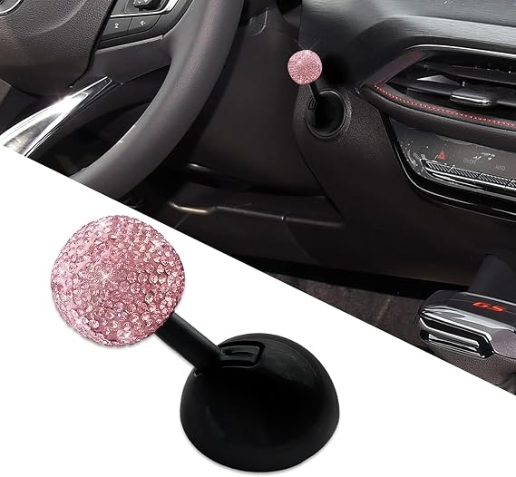 Car Push to Start Button Rocker, Engine Start Stop Button Cover, Decorative One-Button Start Rhinestone Ball-bar Rocker Joystick, Car Accessories Start Button Lever for Most Vehicles