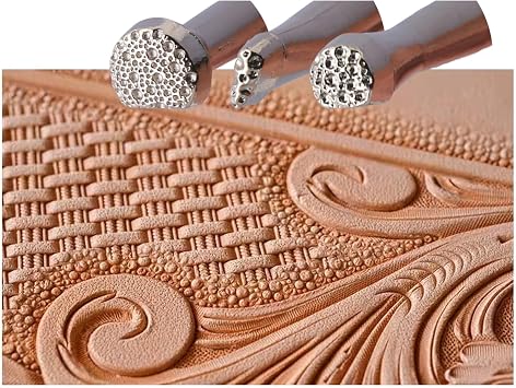 Leather Stamps,3 Pack Professional Leather Background Stamping Tools for Craft Working