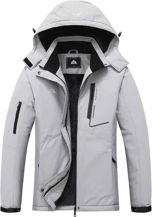 MOERDENG Women's Waterproof Snow Coat Warm Ski Jacket With Detachable Hood