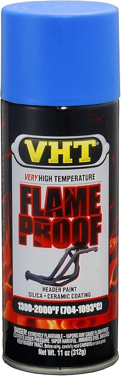 VHT SP110-6PK Flameproof Coating Very High Heat Spray Paint Blue Flat Finish 11 oz Aerosol Can, 6 Pack