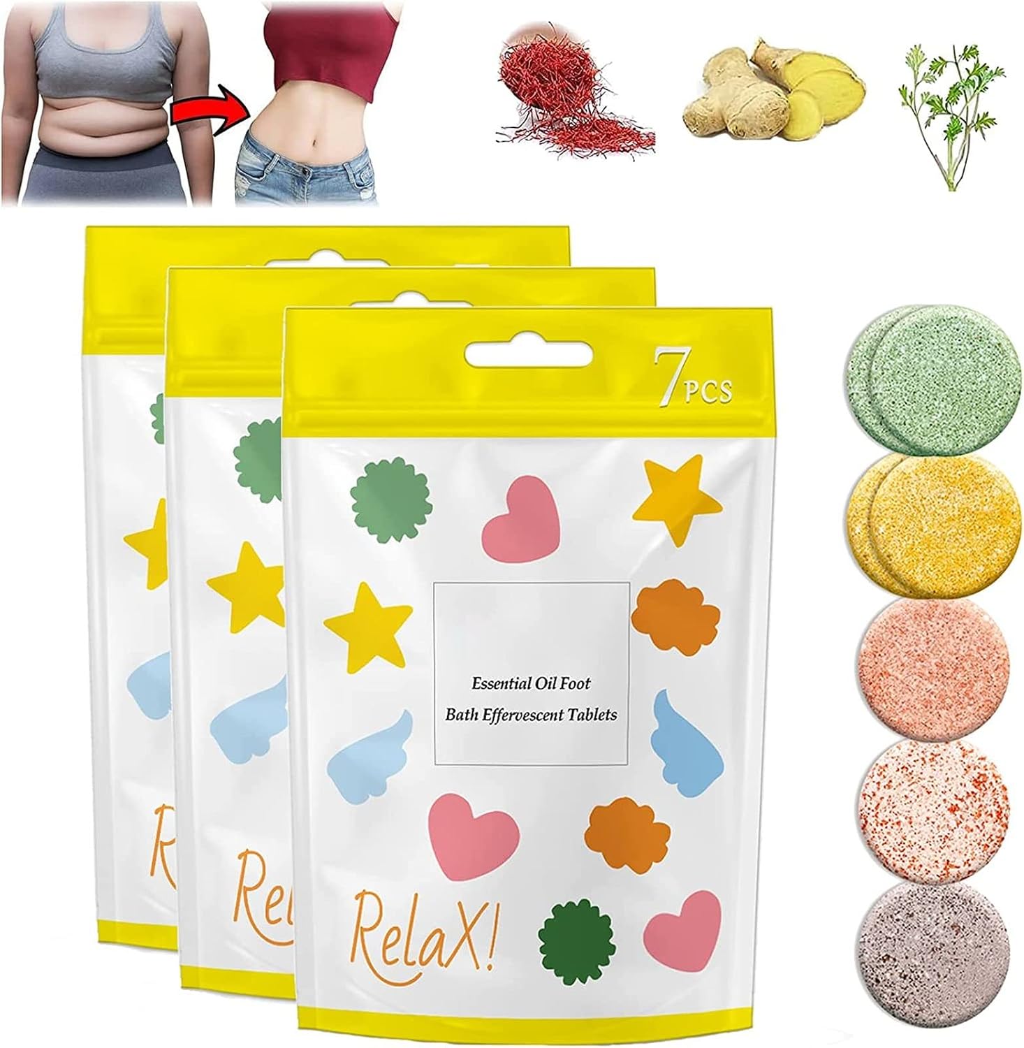 Foot Bath Bomb, NatureShape Essential Oil Foot Bath Effervescent Tablets, Foot Spa Bomb Rich Essential Oils for Feet Spa The Best Birthday Gift Idea for Women HerHim, Wife, Girlfriend 3 Pack
